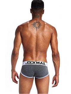Хлопковые брифы на контрастной резинке серого цвета JOCKMAIL RTJM2059-3
